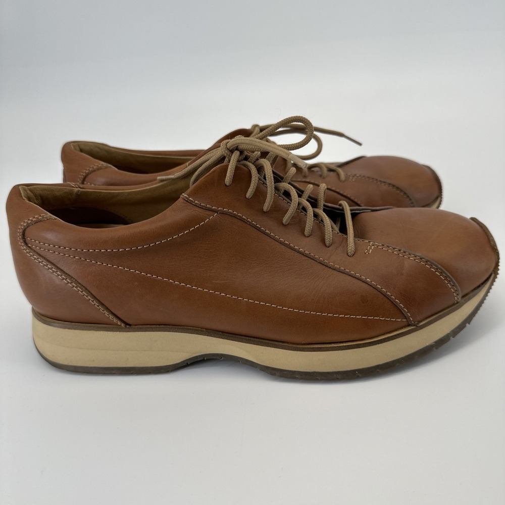 ROCKPORT SIGNATURE TAN LEATHER SNEAKERS  SIZE US 9W, Casual, COMFORT